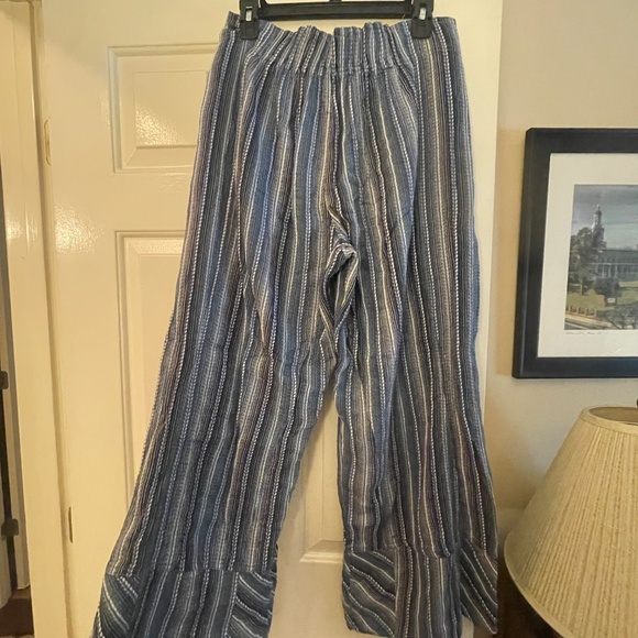 Freepeople Days End Indigo Blue Striped Pants - Picture 6 of 7